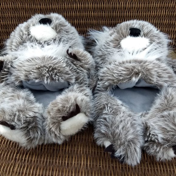 3/$25 vintage 90s plush indoor slippers koala EUC unisex - Picture 2 of 14